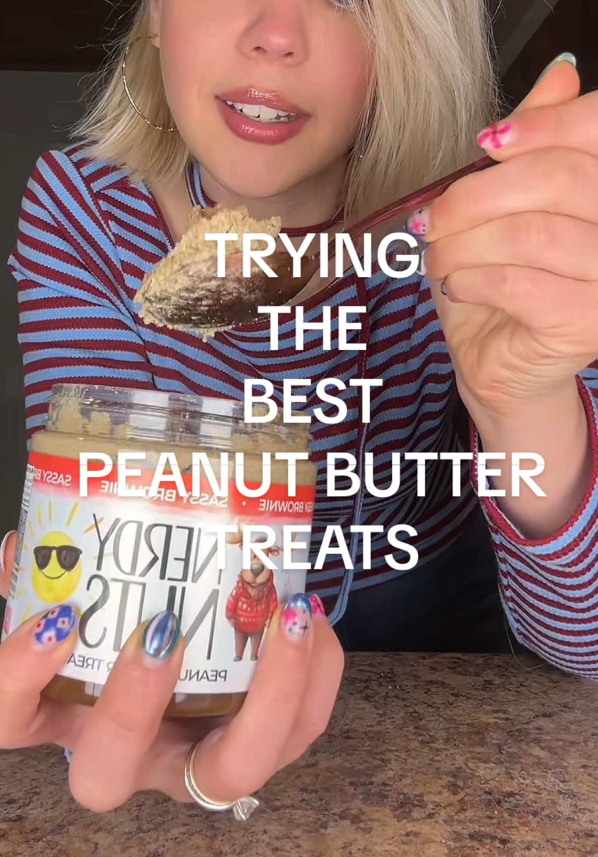 TikTok post by @courtneylcook for Nerdy Nuts. Caption reads: Life just got better thanks to @Nerdy Nuts Shop....