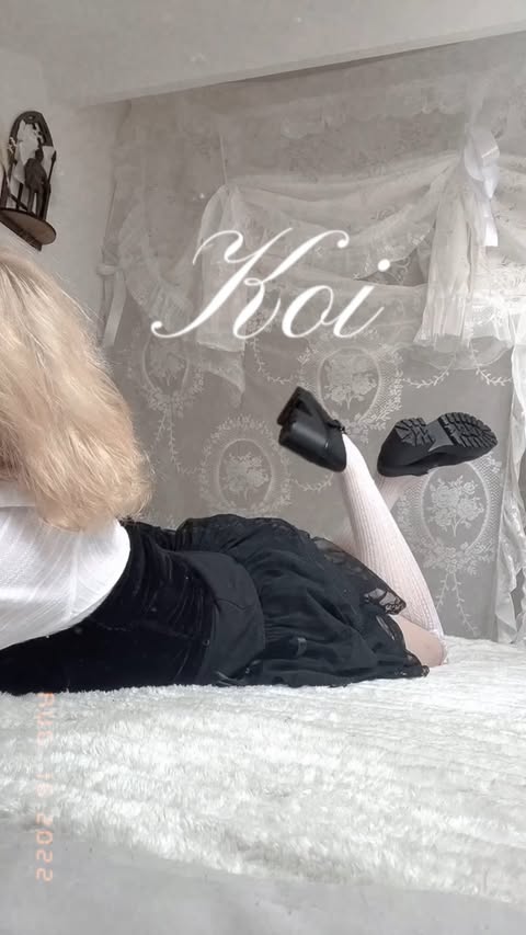 Instagram post by @spookycutiebat_ for Koi Footwear. Caption reads: [...] doll shoes 🐇🥀🍰🫖🕰️ #KOI #gifted....