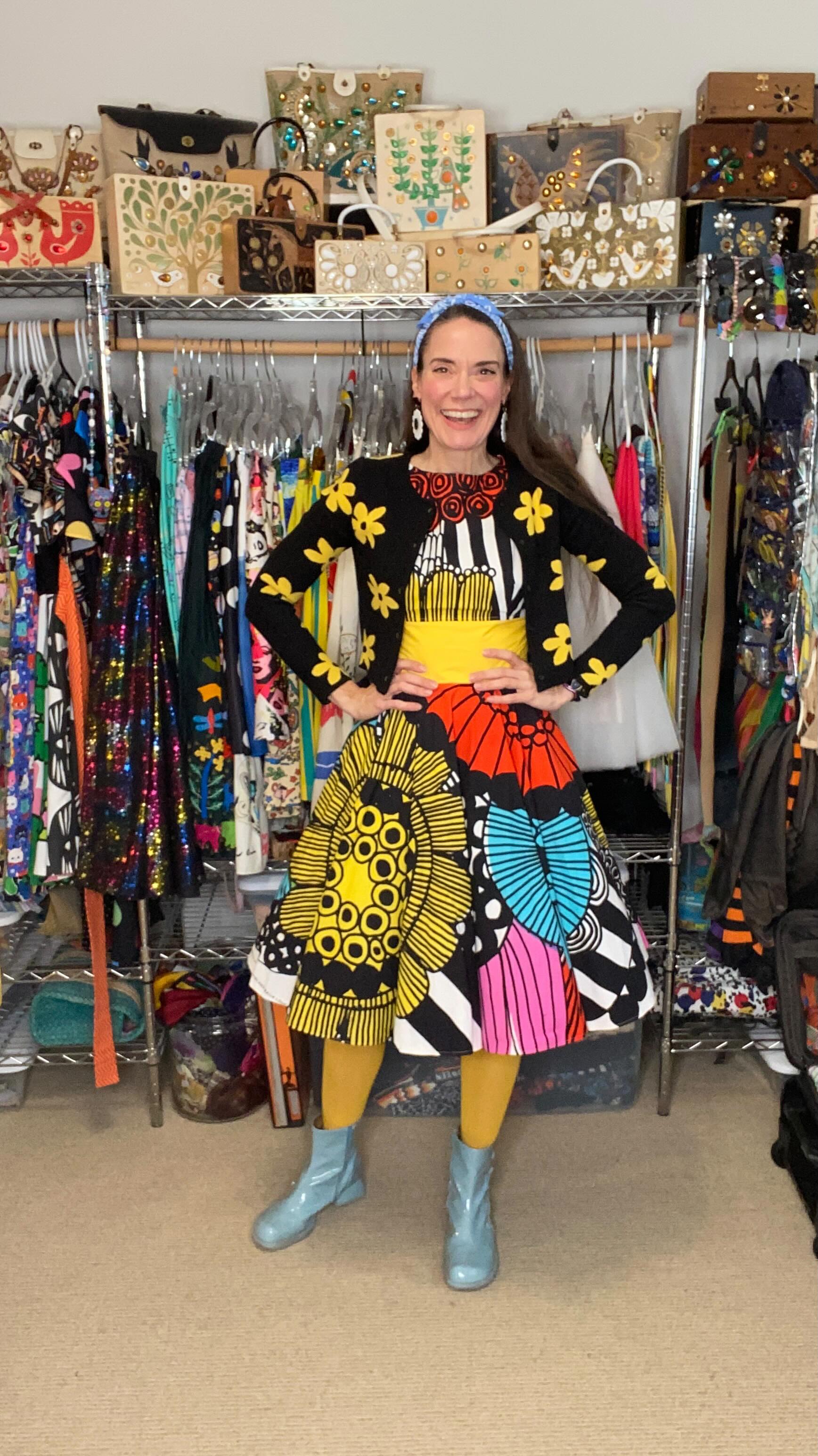 Instagram post by @cassie_stephenz for Marimekko. Caption reads: Happy Tuesday, y’all! Can you believe this print?!....