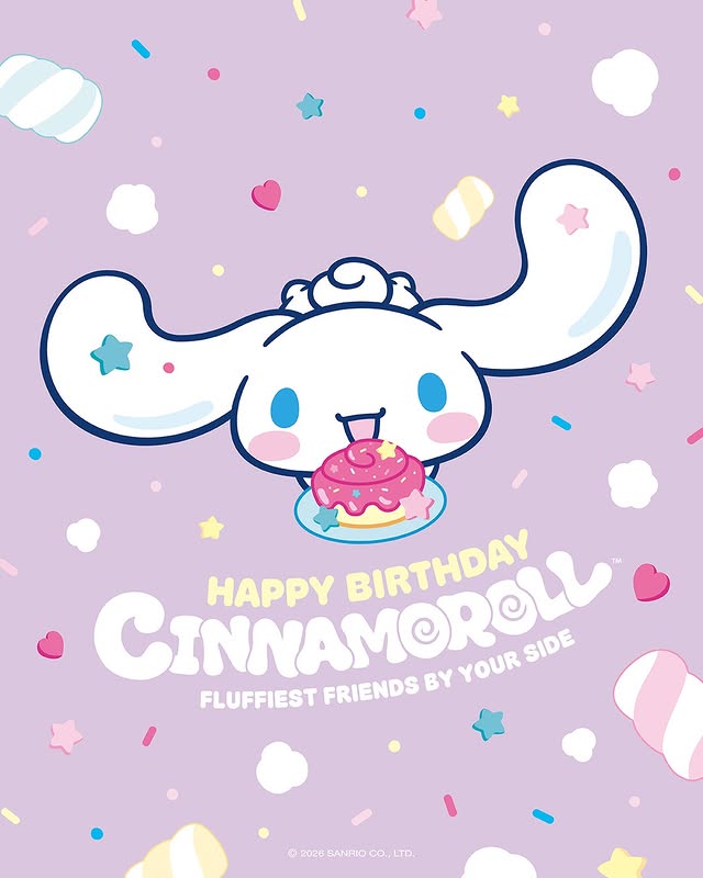 Instagram post by @officialcinnamoroll for Sanrio. Caption reads: [...] gifts with code CLOUDLAND today only on....