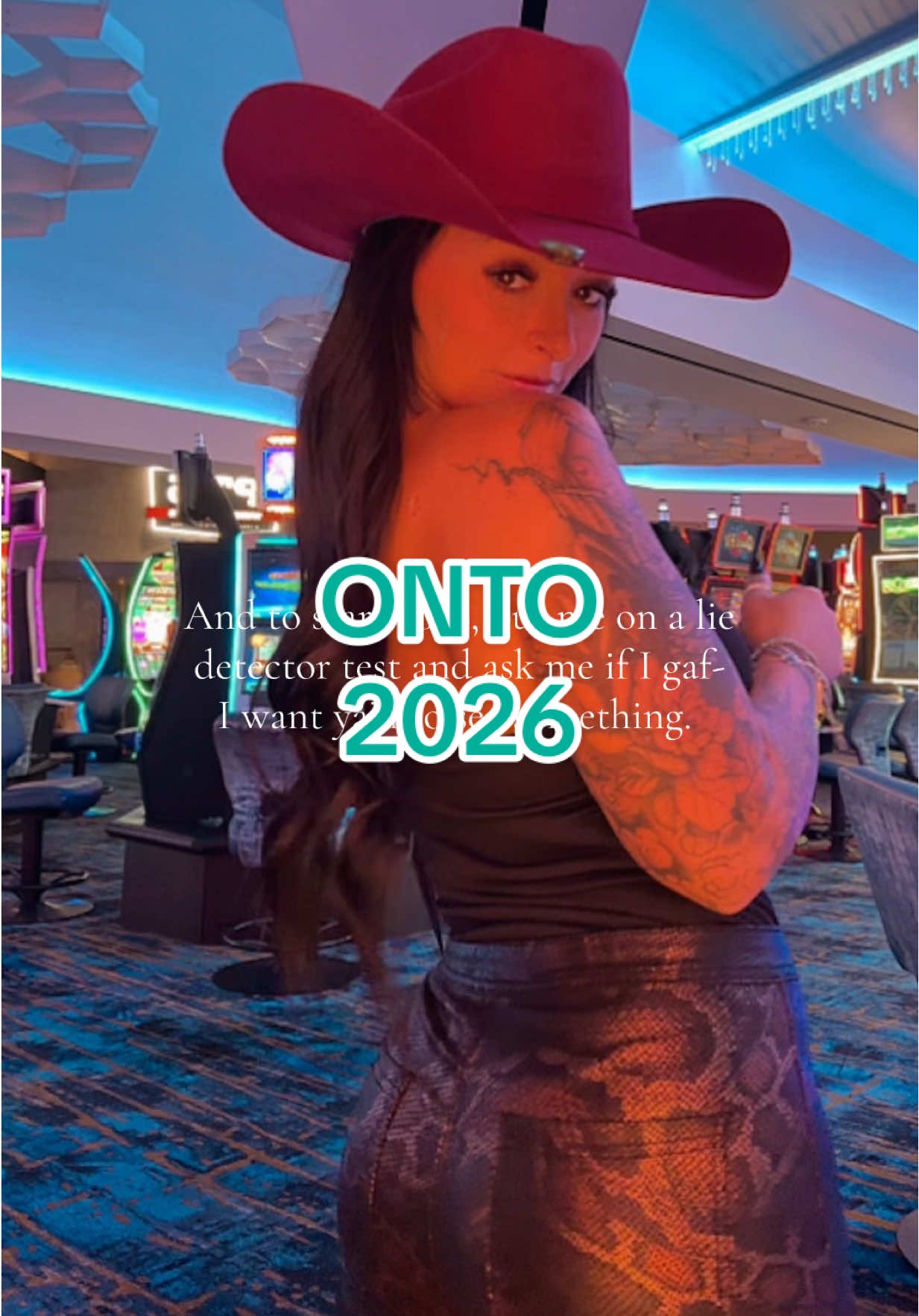 TikTok post by @bossmareenergy for Willow Boutique. Caption reads: SPOILER- I don’t 😈 #vegas #2026 #newyear #sameme....