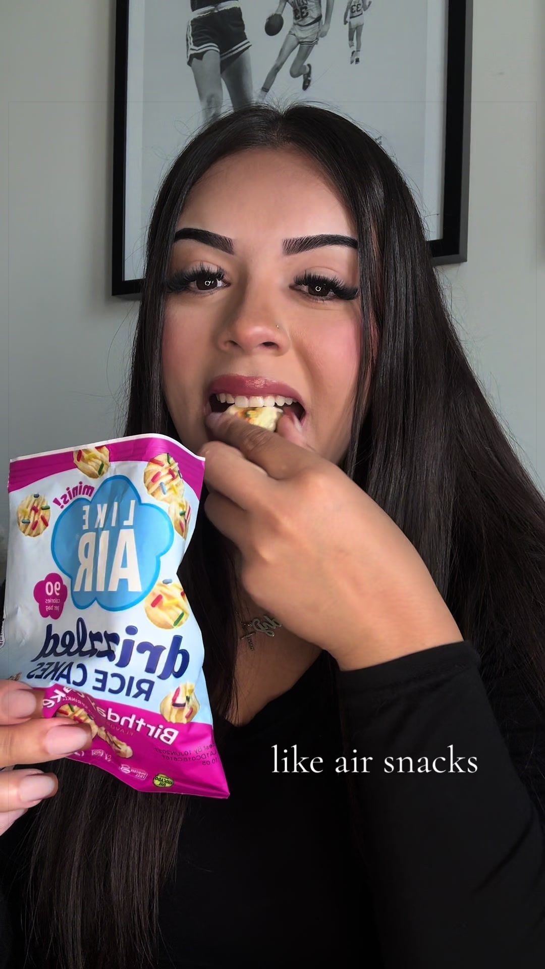 TikTok post by @val4hunnid for Like Air Puffcorn. Caption reads: [...] you for sending these over! 🤭 @Like Air....