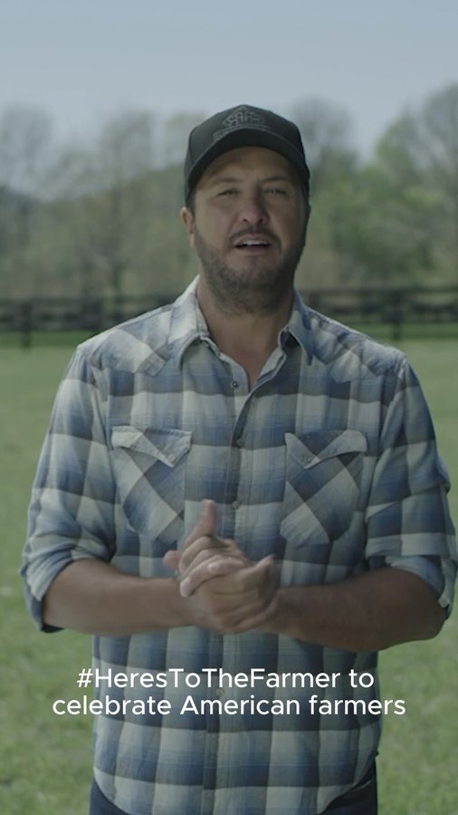 Instagram post by @lukebryan for Feeding America. Caption reads: Thanks y’all for making #FarmTour2024 such a great....