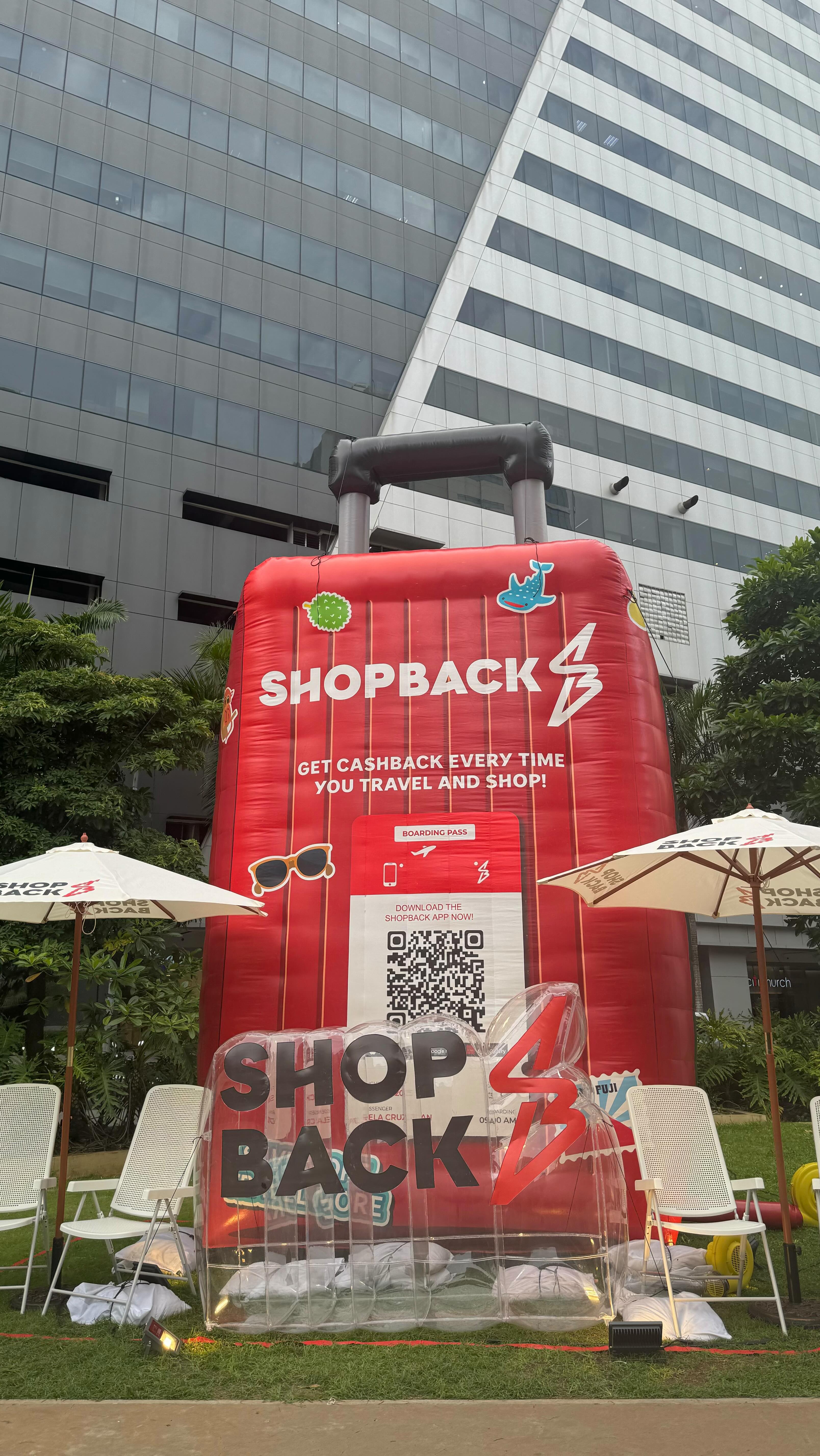 Instagram post by @iamkimvillamor for ShopBack. Caption reads: [...] on flights, hotels, and more with....