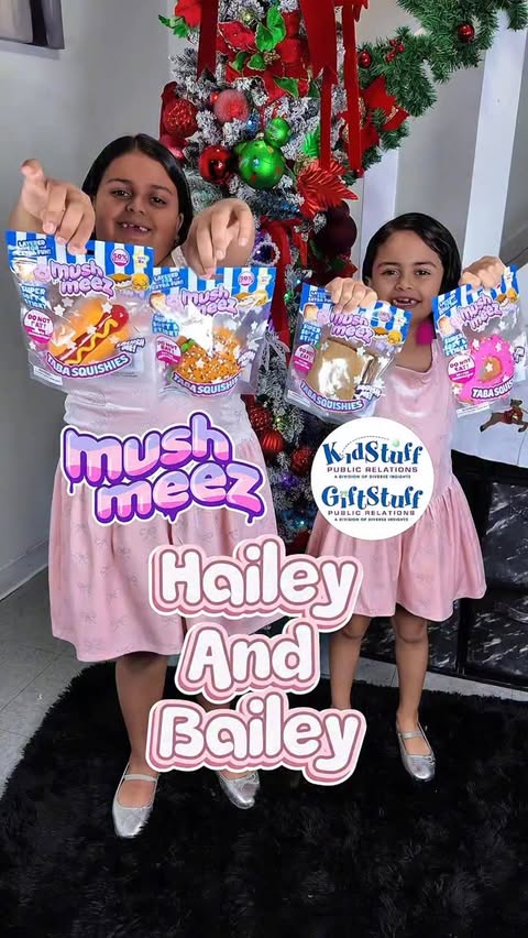 Instagram post by @haileyandbailey_ for KidStuff Public Relations. Caption reads: The viral toy that mixes Squishy + Slime is HERE!....