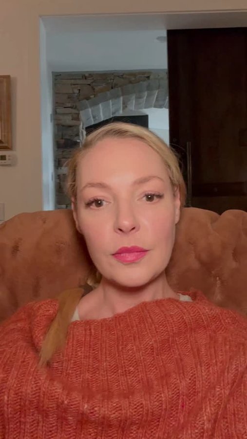 Instagram post by @katherineheigl for Poise. Caption reads: #PoisePartner Ladies let’s talk. For too long,....