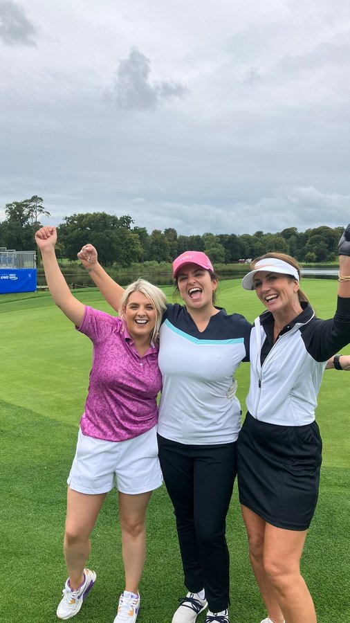 Instagram post by @pamelafjoyce for Golf Ireland. Caption reads: [...] throughout. 

Go to the @golfirelandofficial....