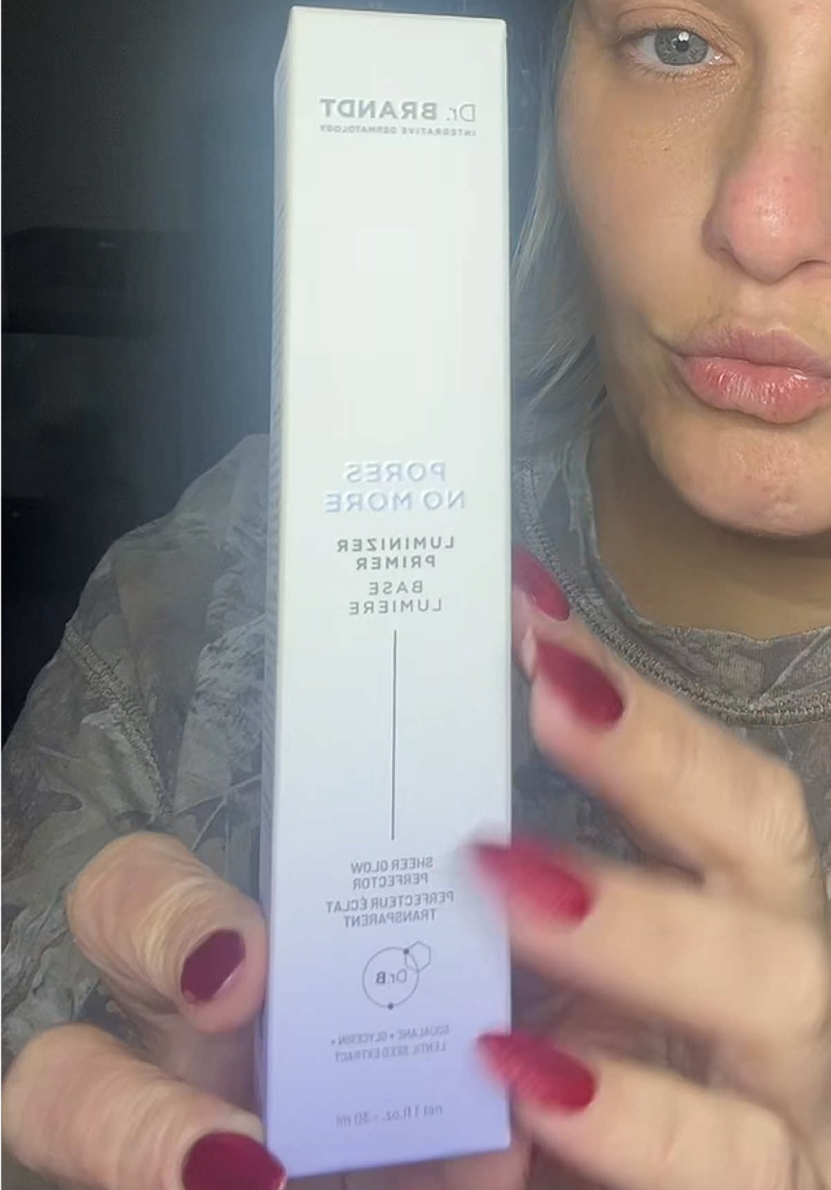 TikTok post by @saracecelia101 for Dr Brandt Skincare. Caption reads: My skin is clearly mad at me right now 😩 BUT this....