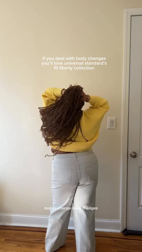 Instagram post by @myka._x for Universal Standard. Caption reads: [...] that should be able to keep up 🤍....