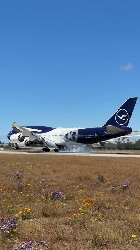 Instagram post by @speedbirdhd for Lufthansa. Caption reads: this is how you do #slowmo - #lufthansa....