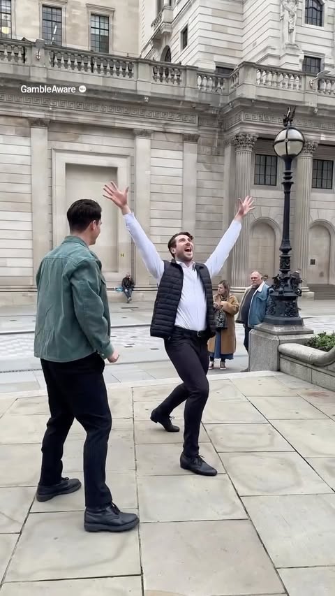 Instagram post by @itsadamlyons for LADbible. Caption reads: Finance bro accepted a challenge slightly outside....