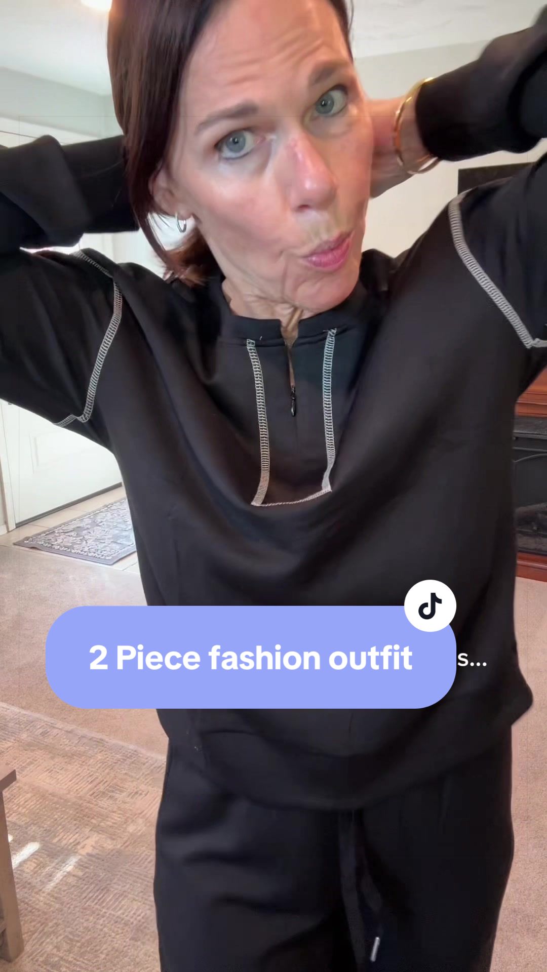 TikTok post by @debbie.eckenrode for Wiholl. Caption reads: #WIHOLL #FallFashion #TwoPieceSet [...].