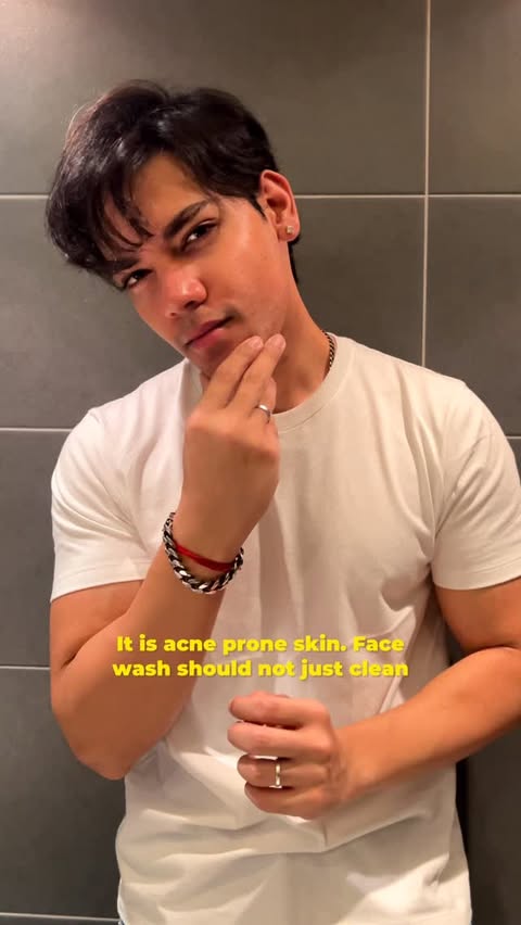 Instagram post by @nikhil__anand___ for Garnier Men Indonesia. Caption reads: Acne-prone skin? You’re using the wrong facewash.....