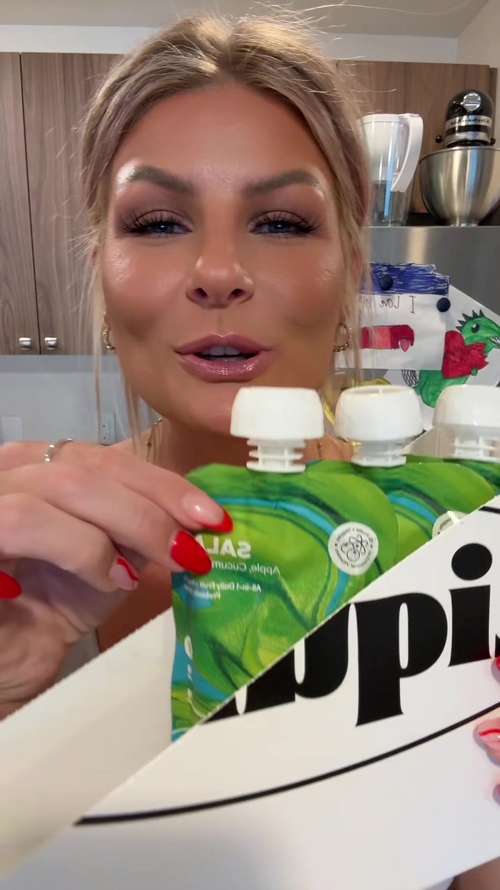 TikTok post by @valerie.stanko for LiquidPlus. Caption reads: goodness on the go 🍎🥬🥒 so convient, tasty and....