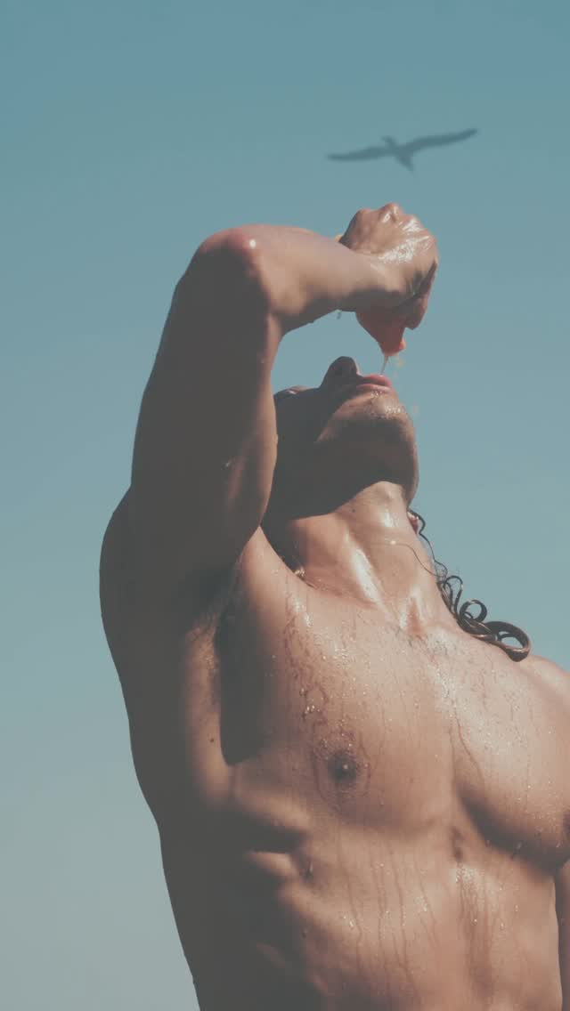 Instagram post by @gabriele for Maison Margiela Fragrances. Caption reads: the scent of sun-warmed skin, beach towels drying....