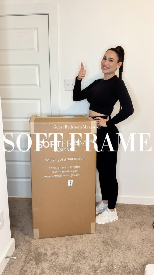 Instagram post by @torimarks for Softframe Designs. Caption reads: Thank you so much @softframedesigns for partnering....