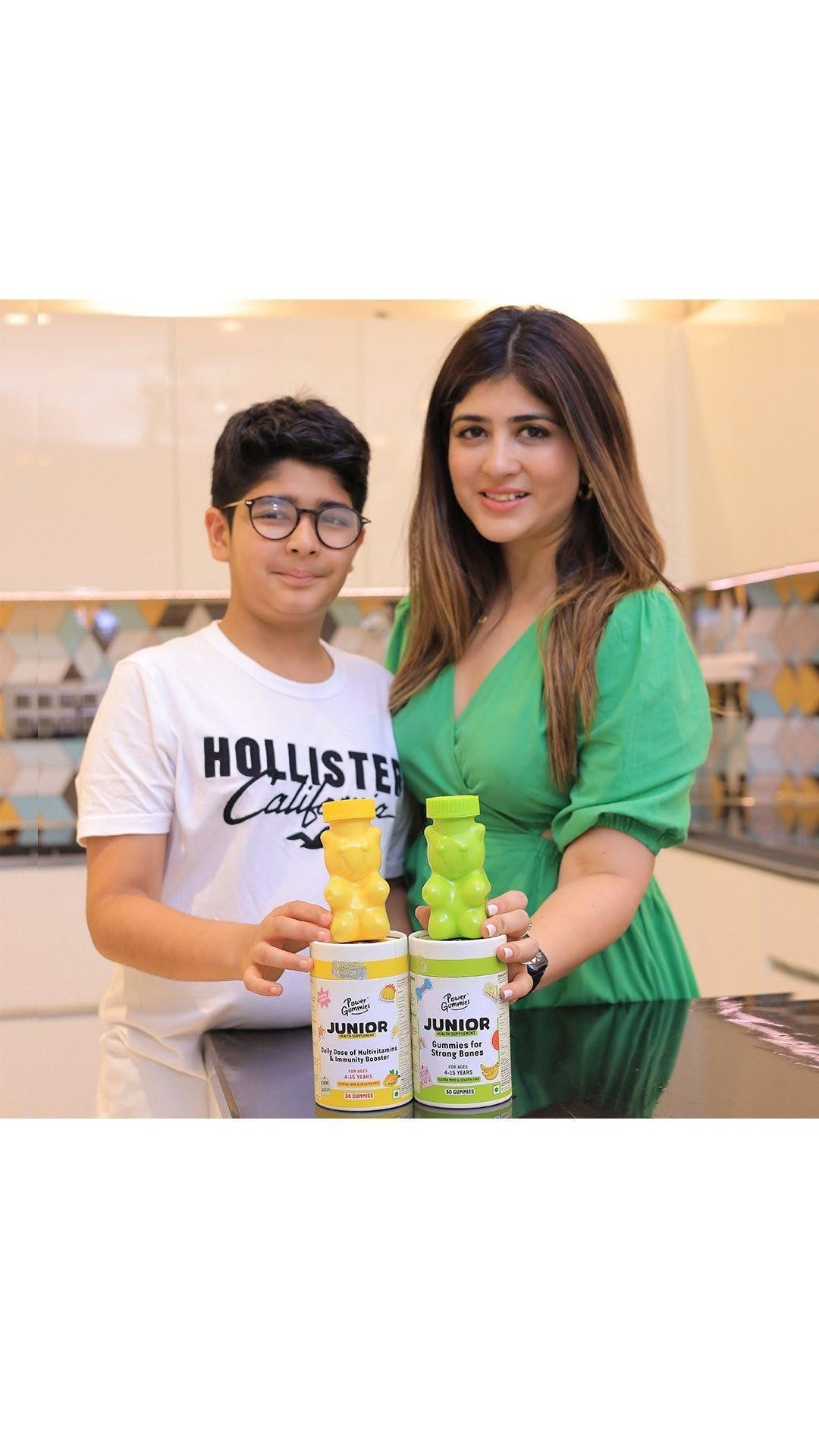 Instagram post by @momofbritboys for Power Gummies. Caption reads: As children grow, it’s important for them to get....