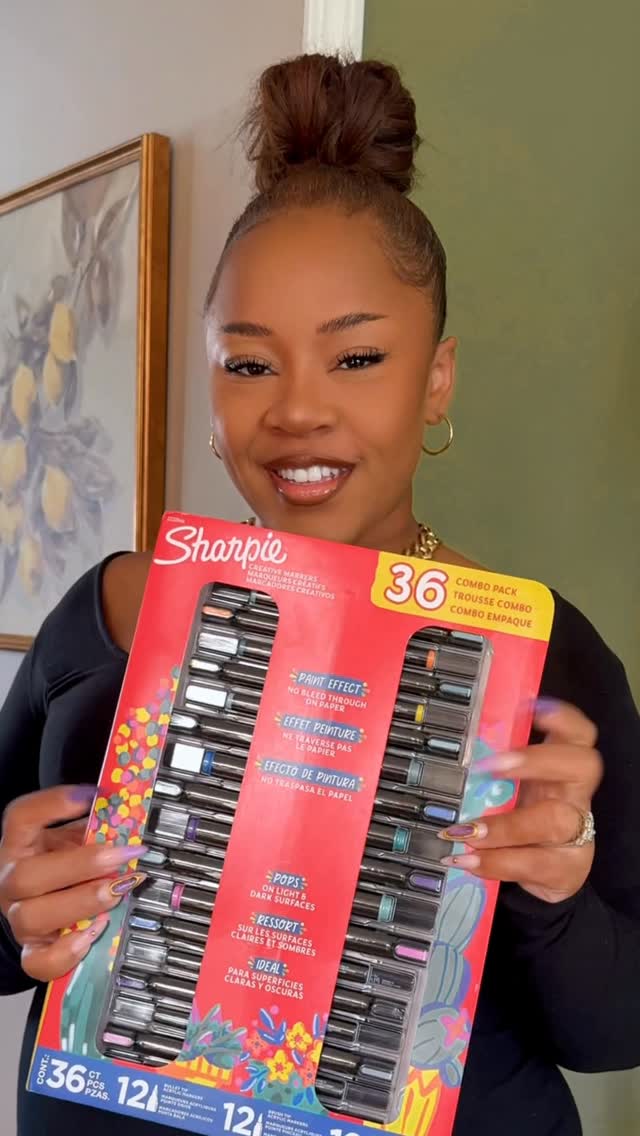 Instagram post by @cocomicheleillustrations for Sharpie. Caption reads: #ad Baby shower prep has begun and these @Sharpie....