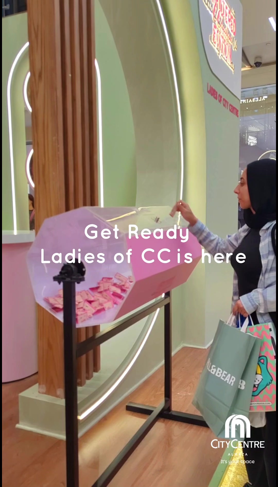 TikTok post by @citycentreegypt for Majid Al Futtaim. Caption reads: Ladies of CC is officially LIVE! 💖 Join us every....