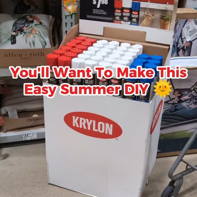 Instagram post by @pineandpoplardiy for Krylon. Caption reads: ad: Looking for a quick summer project? Head over....
