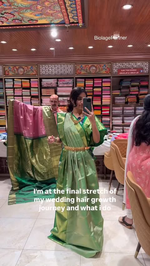 Instagram post by @neha.dharma for Biolage. Caption reads: [...] hair the moisture it needs this winter....