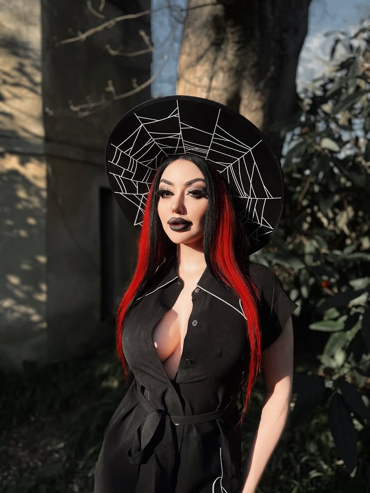 Instagram post by @dani_divine for Blackcraft Cult. Caption reads: Creepin’ out for spring in my new @blackcraftcult....