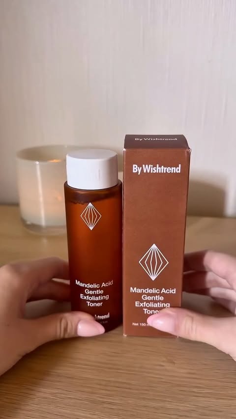 Instagram post by @ugc.withemma for ByWishtrend. Caption reads: Mandelic Acid Gentle Exfoliating Toner By....