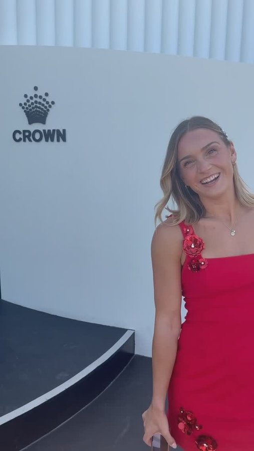 Instagram post by @lizzy.watson for Crown Melbourne. Caption reads: Excited to call the stunning Crown Marquee....