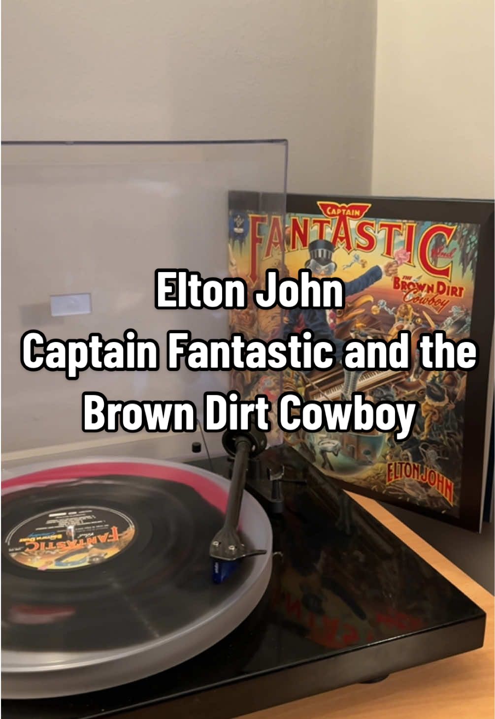 TikTok post by @atkins_sam for Universal Musiek. Caption reads: Vinyl unboxing of Captain Fantastic and the Brown....