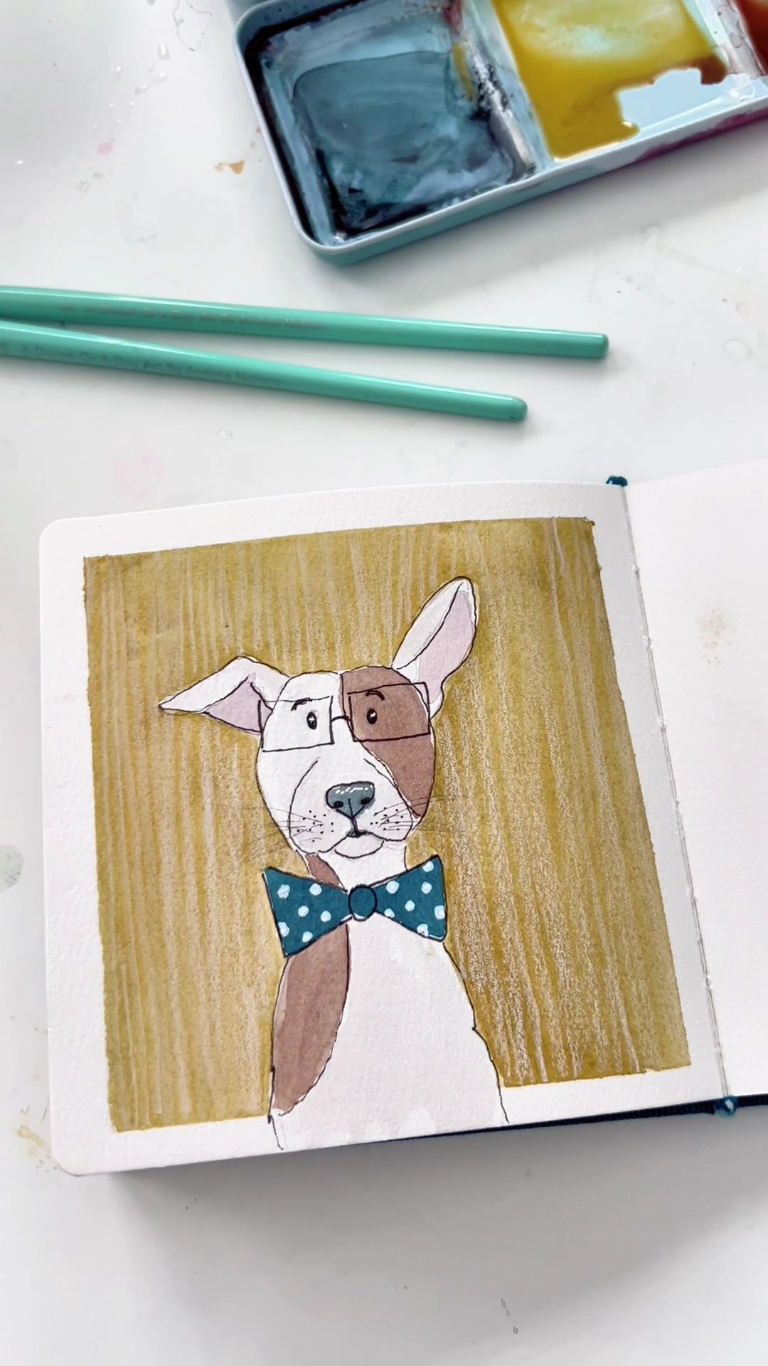 TikTok post by @andrea.nelson.art for WeRateDogs. Caption reads: Supplies are my brand and are on my page....