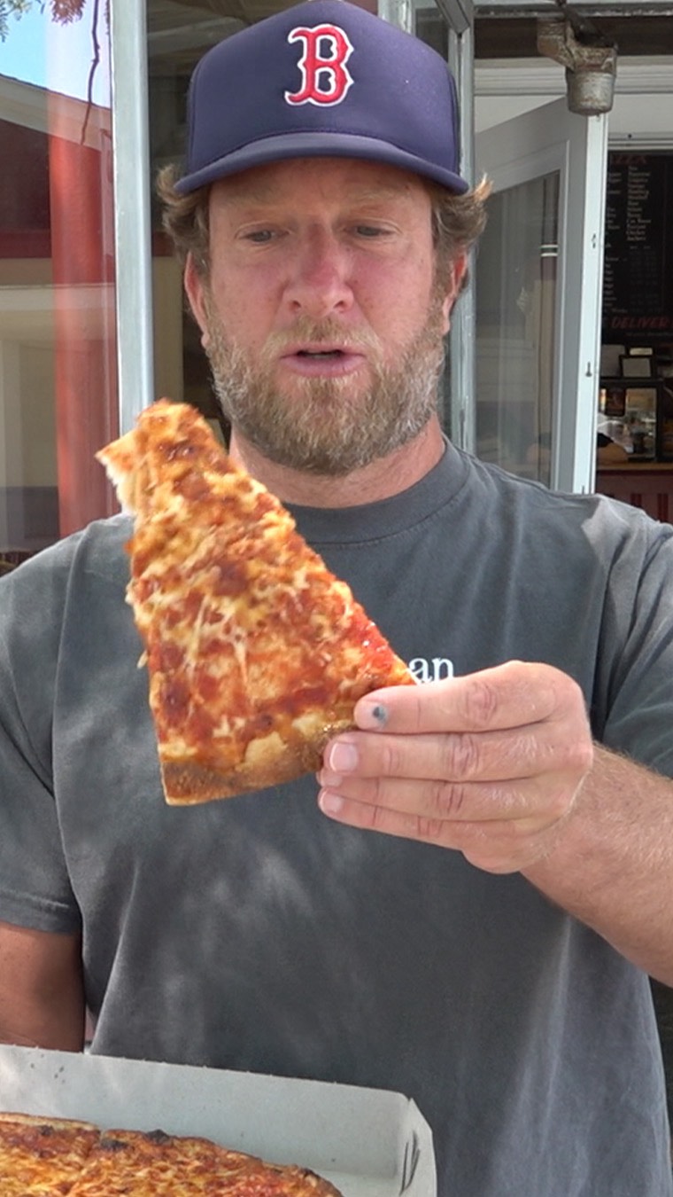 Instagram post by @stoolpresidente for Jackpocket. Caption reads: Barstool Pizza Review - George’s Pizza (Harwich....