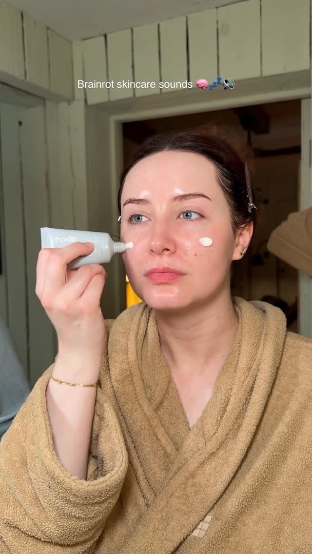 Instagram post by @youglowgrrl for Kate Somerville. Caption reads: Brainrot skincare sounds ft @thewrightglow 🧠💤🔊....