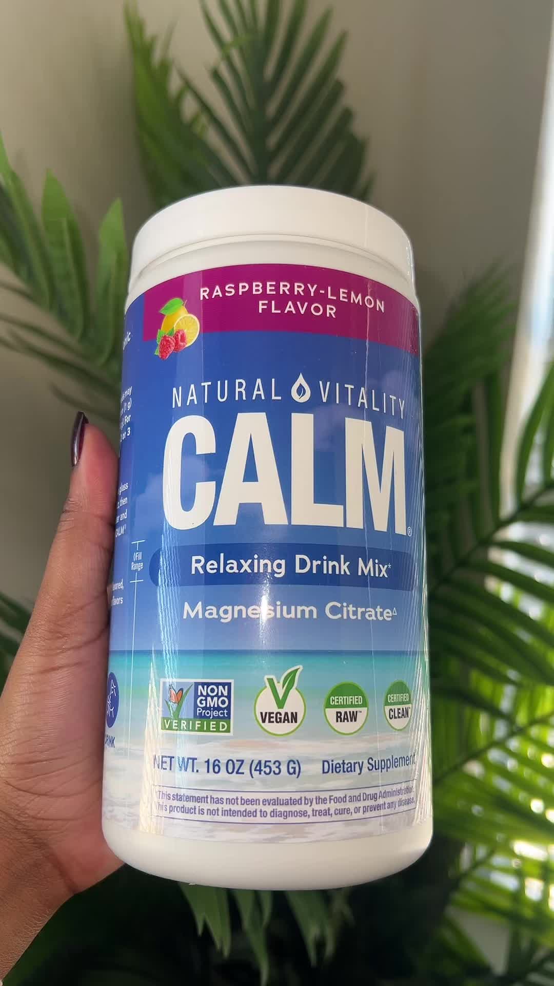 TikTok post by @mwakakashinka for Natural Vitality. Caption reads: Calm drink @NaturalVitalityCalm #calmdrinkmix....