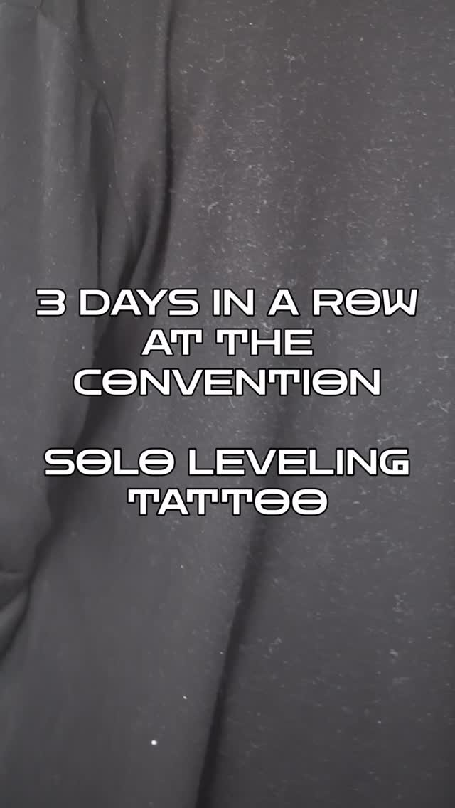 Instagram post by @davidesettattoos for EZ Tattoo Supply. Caption reads: Solo leveling tattoo 3 days in a row on the....