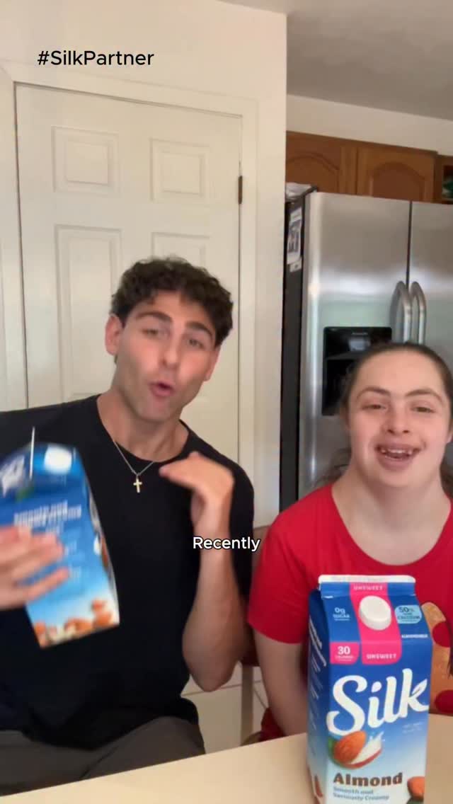 Instagram post by @frankiedrago for Silk. Caption reads: Tiffany’s secret Silk Almondmilk....