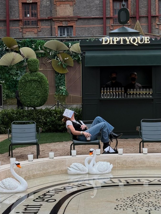 Instagram post by @emmabrooks for Diptyque. Caption reads: @diptyque really knows how to bring Paris to....