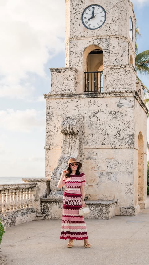 Instagram post by @historyinhighheels for The Palm Beaches. Caption reads: [...] #weekendgetaway #DCBlogger #AD....