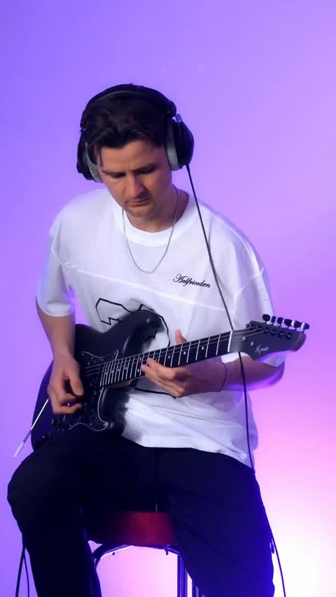 Instagram post by @jensjulius_tejlgaard for ENYA MUSIC. Caption reads: If ‘Beauty And A Beat’ had 🎸 This solo is played....