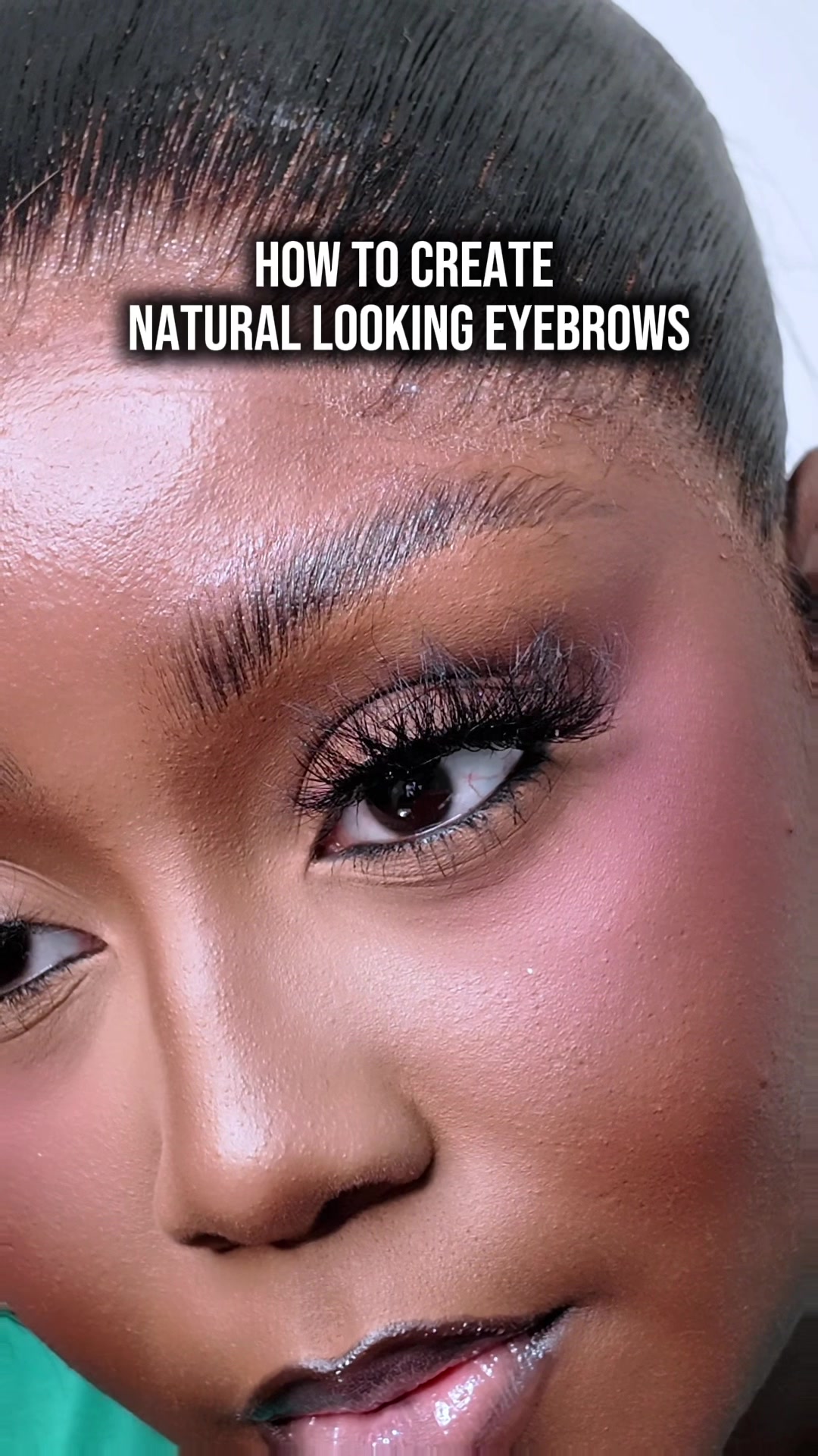 TikTok post by @1mads for HNB Cosmetics. Caption reads: [...] brow tint pen - shade “soft black” • @HNB....