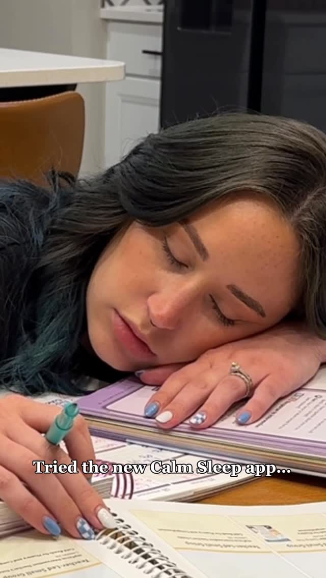 Instagram post by @mrs.woolleyin5th for Calm. Caption reads: #CalmPartner POV: Writing lesson plans for....