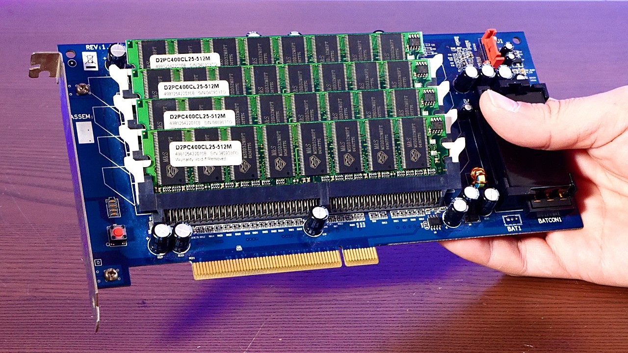 YouTube post by @ActionRetro for PCBWay. Caption reads: This Early SSD Was WILD.