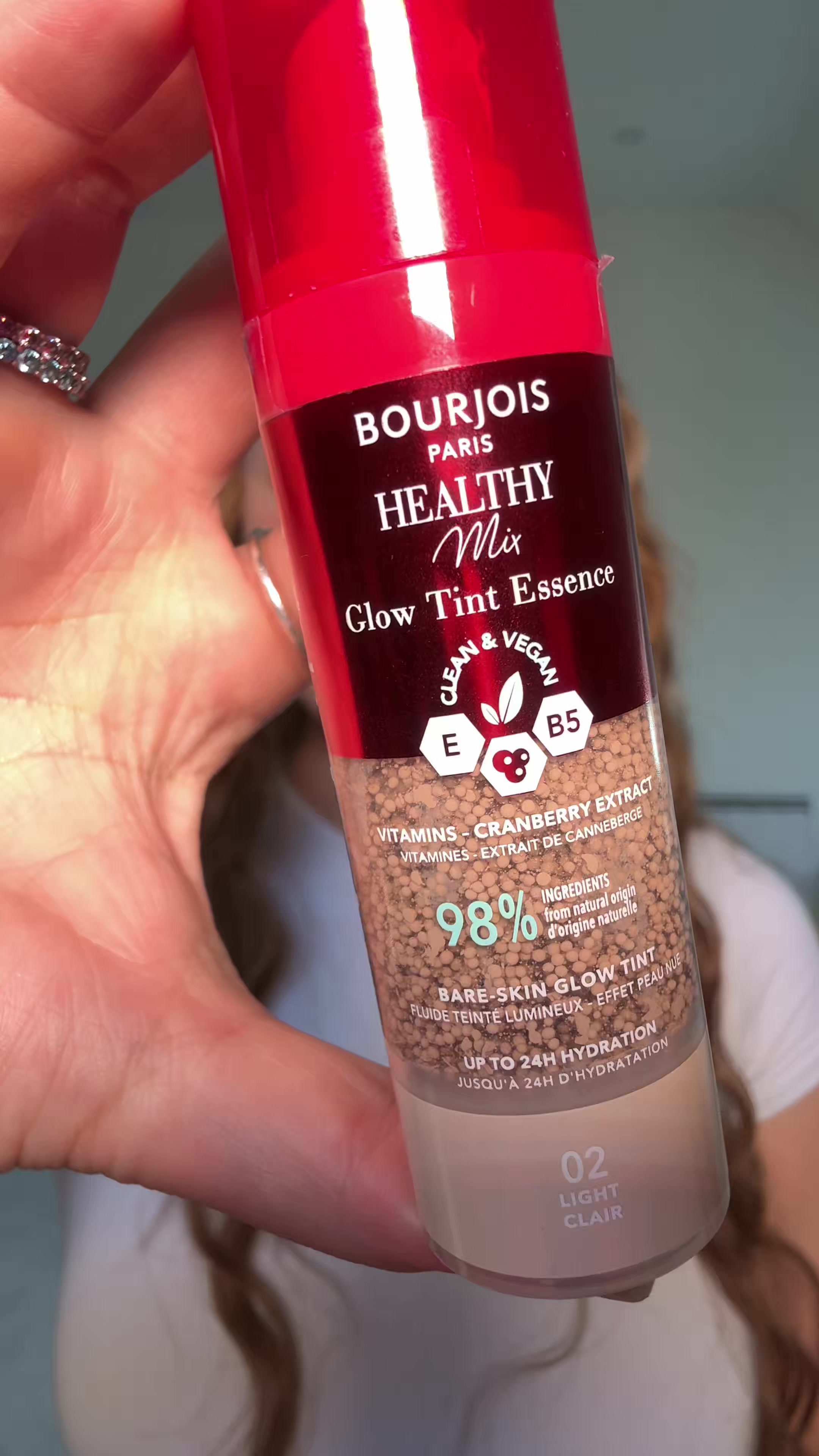 TikTok post by @kynenecha for Bourjois. Caption reads: Je suis bluffée, ça va être dans le top 3 des....
