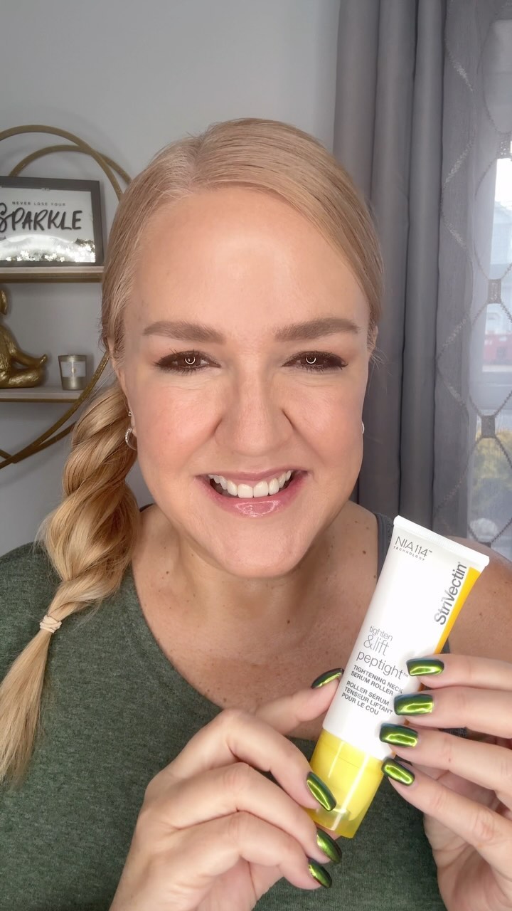 Instagram post by @torileesbeautymix for StriVectin. Caption reads: Got aging skin on your neck? Or perhaps tech neck....