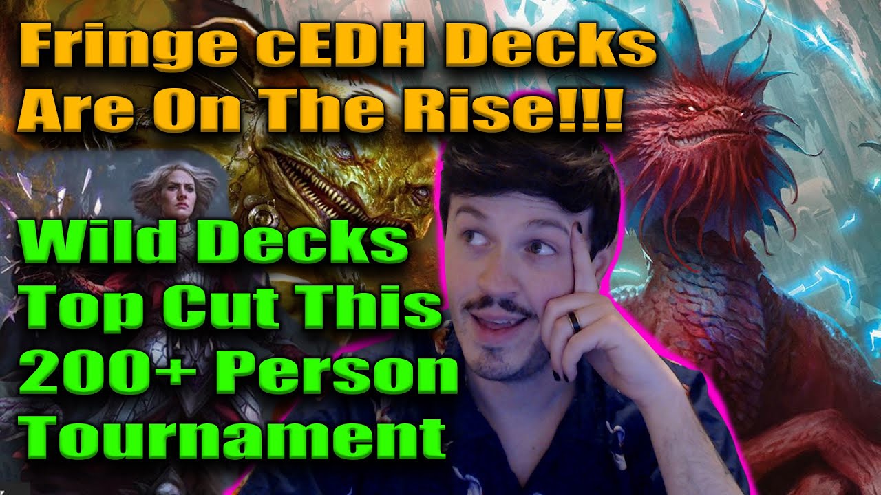 YouTube post by @ComedIanMTG for Dragon Shield. Caption reads: The Fringe Decks Keep Making Top Cut?!?! | Frenzy....