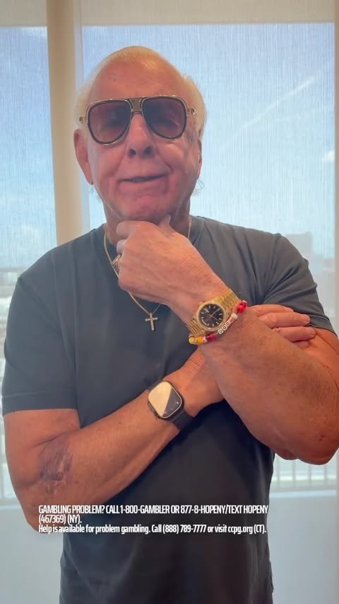 Instagram post by @ricflairnatureboy for DraftKings. Caption reads: [...] fight week! I've partnered up with....