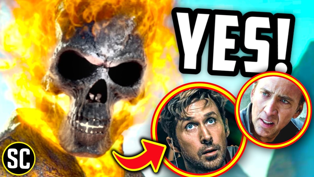 YouTube post by @ScreenCrush for FÜM. Caption reads: Let's Talk About the MCU Ghost Rider Movie.