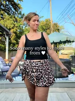 TikTok post by @shannylace for Eomenie. Caption reads: [...] coverage swimsuits this is for you! @EOMENIE....