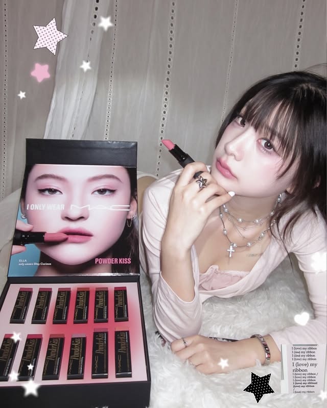 Instagram post by @leeg.ade for M·A·C Cosmetics Thailand Market. Caption reads: Just a kiss, full of power ( ੭ ˘....