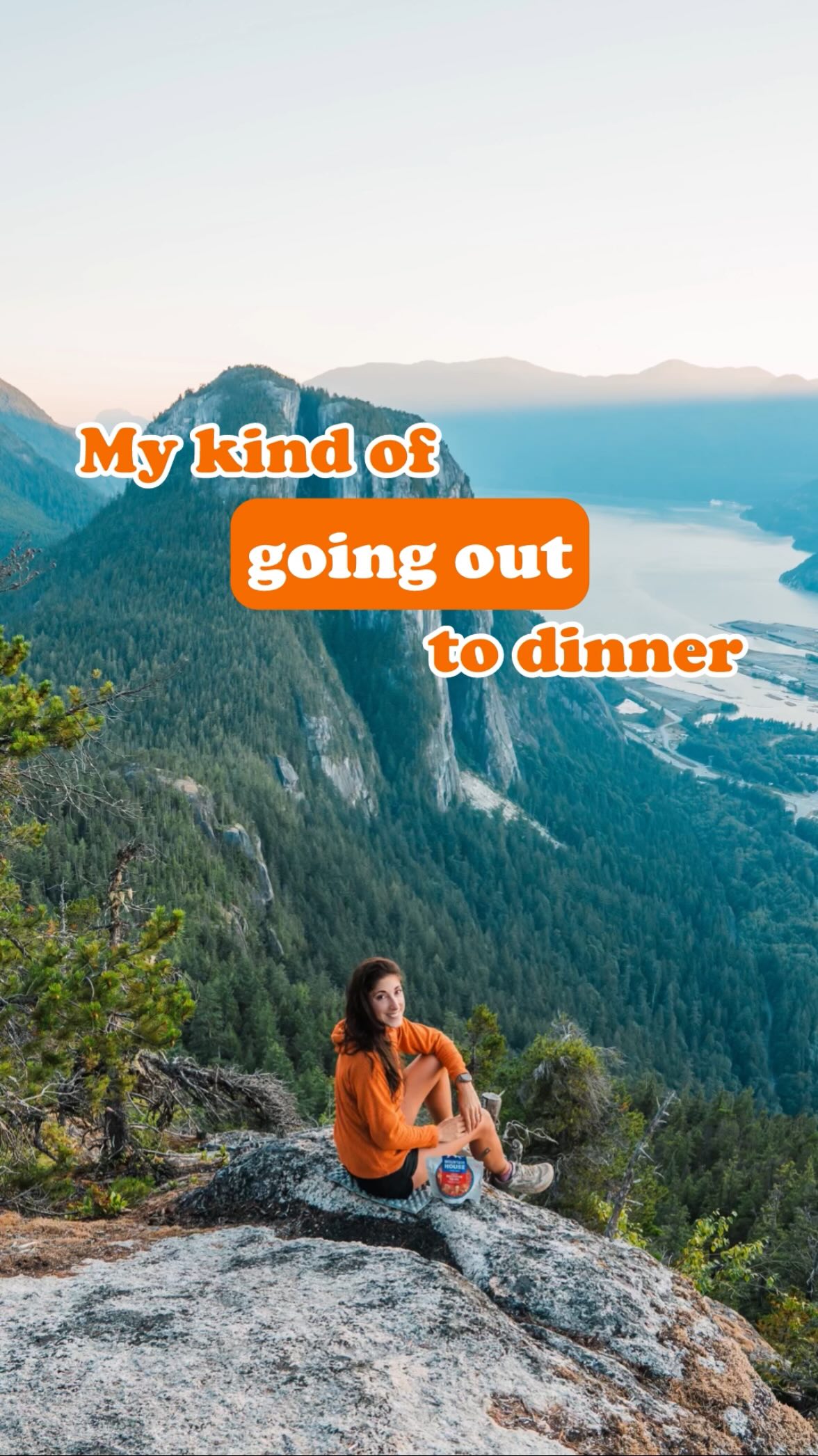 Instagram post by @skyestoury for Mountain House. Caption reads: The best dinner spot ⤵️

✨ SEND this to the person....