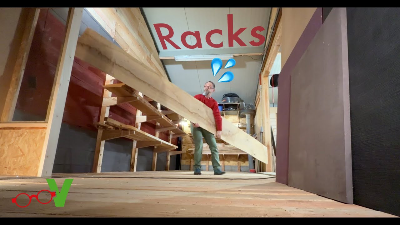 YouTube post by @OlivierVerdier for Emma. Caption reads: 😳 My workshop is too small!!!! Racks and storage.